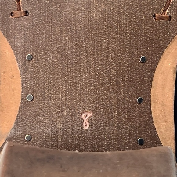 Sam Edelman Paula Black Suede Perforated Western Low Block Heel Ankle Boots Sz 8 - Picture 12 of 13